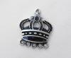 Base per orecchino a forma di corona smaltata con 5 fori sotto 26x28 mm. base argento antico Base per orecchino a forma di corona smaltata con 5 fori sotto 26x28 mm. base argento antico