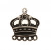 Base per orecchino a forma di corona smaltata con 5 fori sotto 26x28 mm. base oro antico Base per orecchino a forma di corona smaltata con 5 fori sotto 26x28 mm. base oro antico