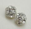 Palla strass, 8 mm., base Argento Chiaro Palla strass, 8 mm., base Argento Chiaro