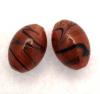 Oliva, 18x13 mm., Rosa antico scuro con bronzo e nero