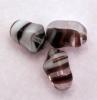 Oliva irregolare, 12x8 mm., Ametista sfumato in bianco e trasparente