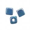 Cubo liscio in ceramica, 15 mm., color Azzurro